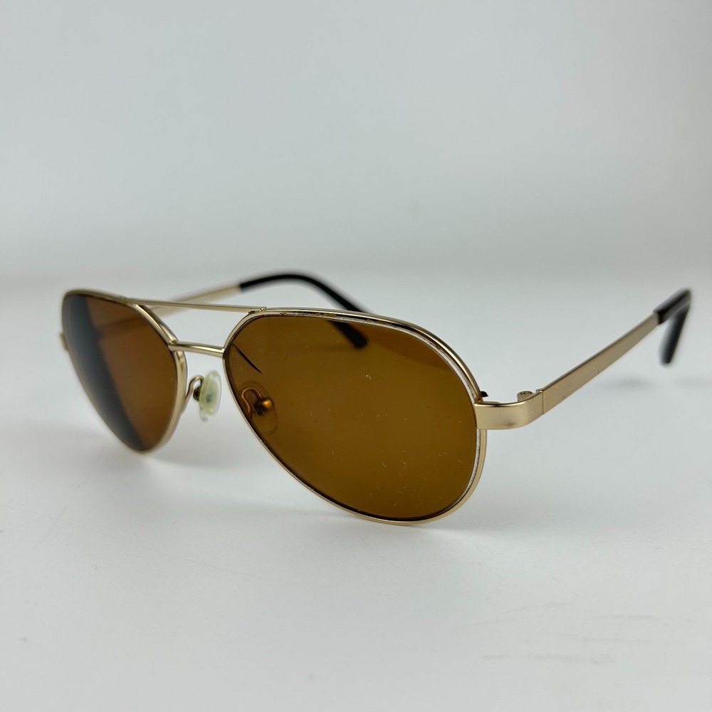 SEE 1805 Men's Eyeglasses Frame Brown Gold Tone Metal Full Rim 56-19-135mm